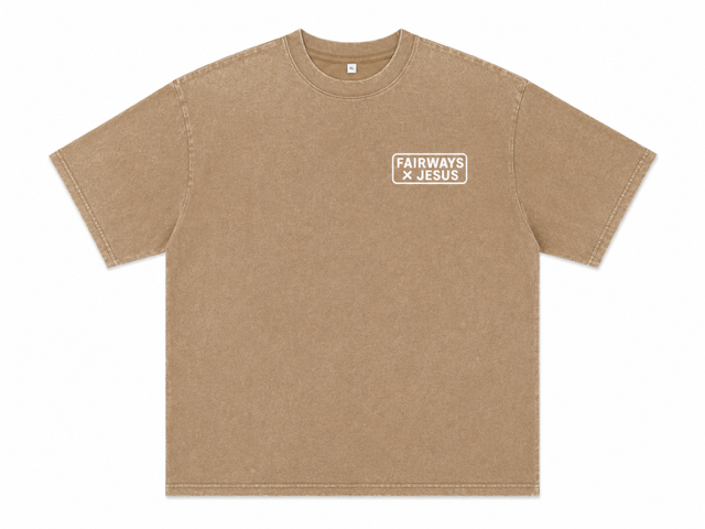 Fairways x Jesus FxJ Hat - Acid Wash Coffee T-Shirt