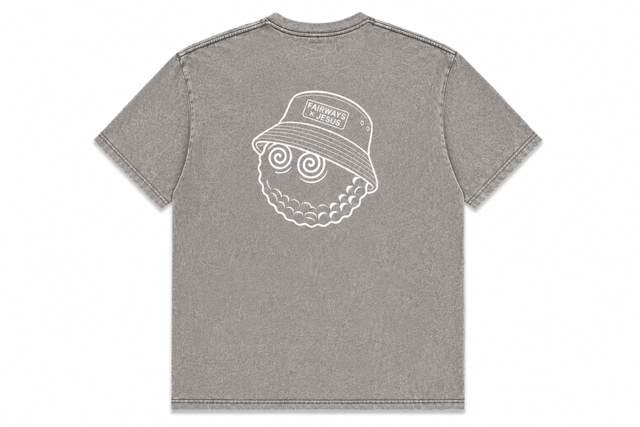 Fairways x Jesus Bucket Hat - Acid Wash Gray T-Shirt