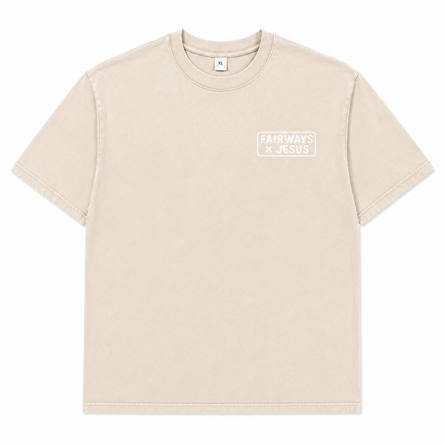 Fairways x Jesus Golf Ball - Acid Wash Beige T-Shirt