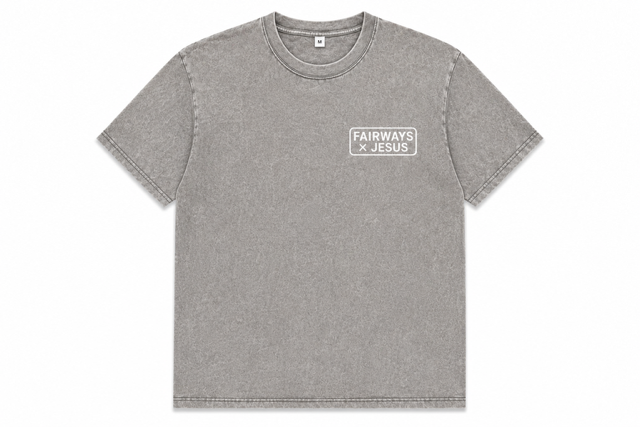 Fairways x Jesus Bucket Hat - Acid Wash Gray T-Shirt
